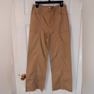 Loft soft wash wide leg khaki pants size 4
